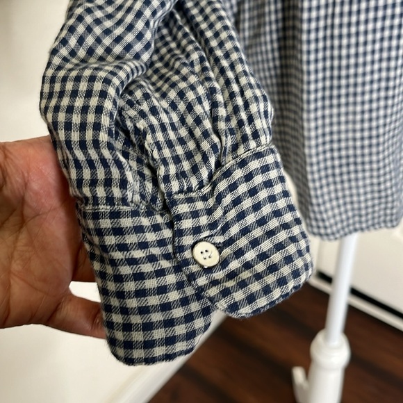 Anthropologie Velvet By Graham & Spencer Gingham Tunic Top XL Long Sleeve Preppy - Picture 4 of 15